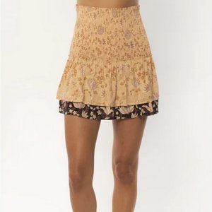 REVOLVE Amuse Society Celeste Woven MIni Tiered Skirt Size Small